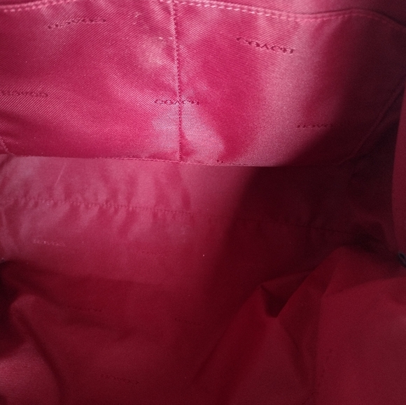 Coach Cream Cherry Print Tote Bag - Picture 6 of 8